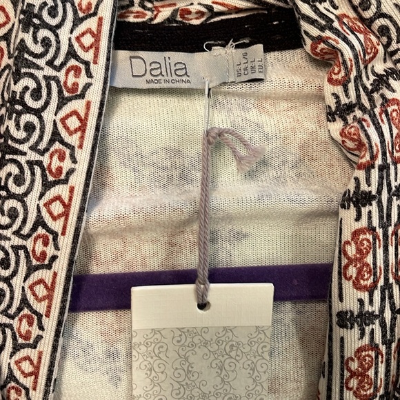 DALIA Long Open Front Cardigan -Size Large - Picture 5 of 6